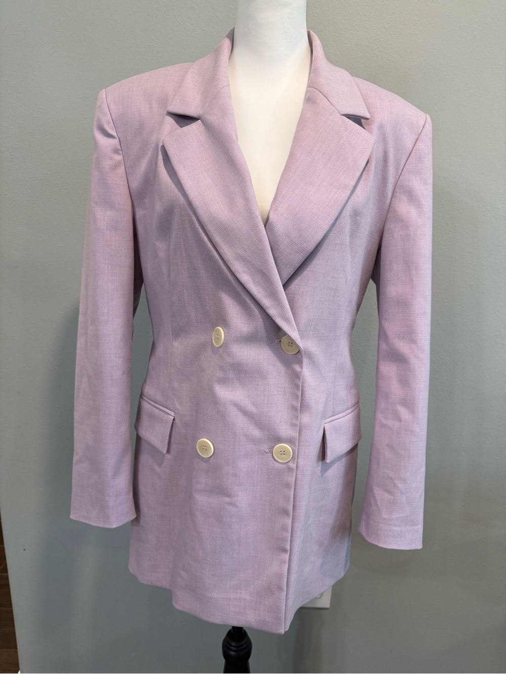 Zara Double-Breasted Tailored Lavender Blazer Jacket XL
